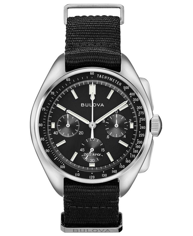 Bulova Mens Chronograph Lunar Pilot Archive Series Black Polyester Strap Watch 45mm Product Image