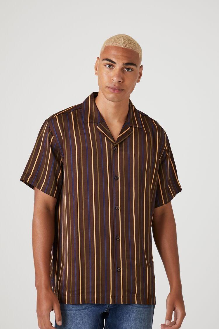 Satin Striped Short-Sleeve Shirt | Forever 21 Product Image