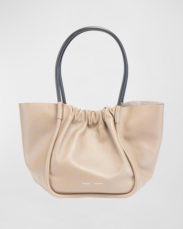 Womens Ruched Leather Tote Product Image