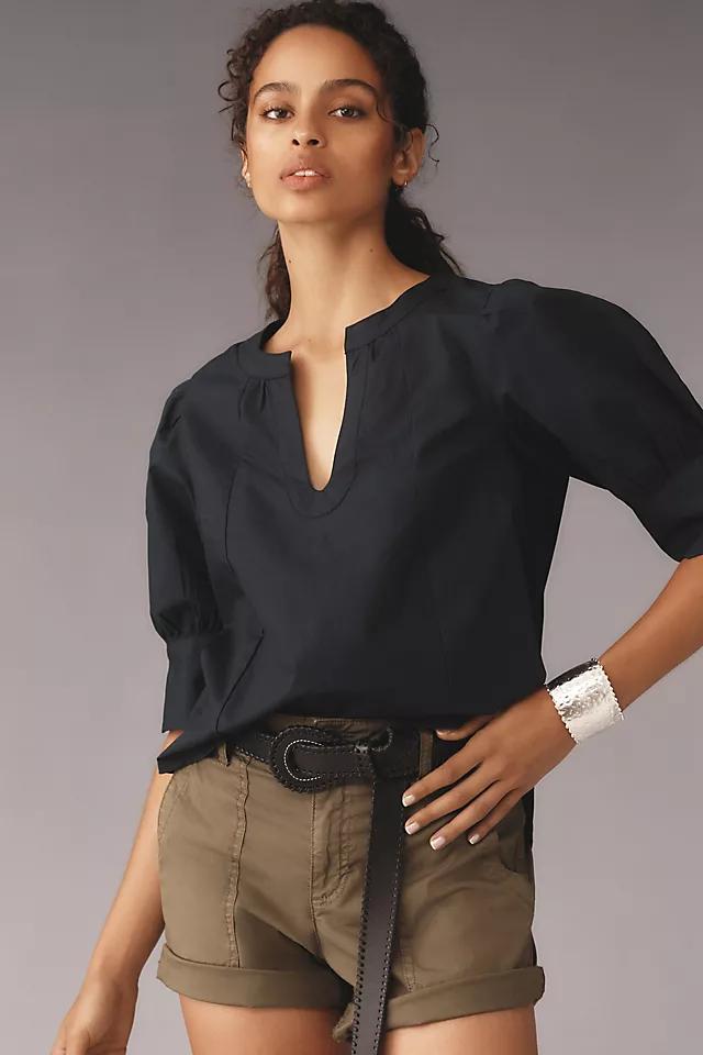 By Anthropologie Puff-Sleeve Sculpted Blouse product image