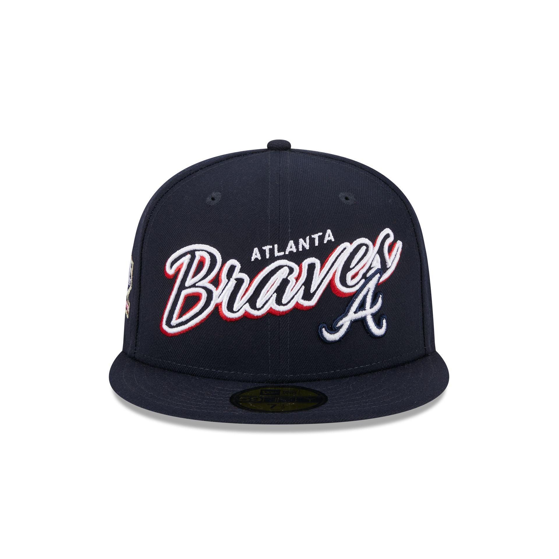 Atlanta Braves Script Sided 59FIFTY Fitted Hat Male Product Image