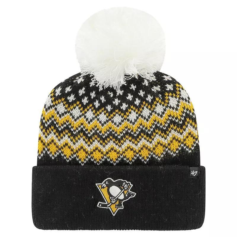 Womens 47 Pittsburgh Penguins ElsaCuffed Knit Hat with Pom Product Image