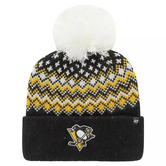 Womens 47 Pittsburgh Penguins ElsaCuffed Knit Hat with Pom Product Image