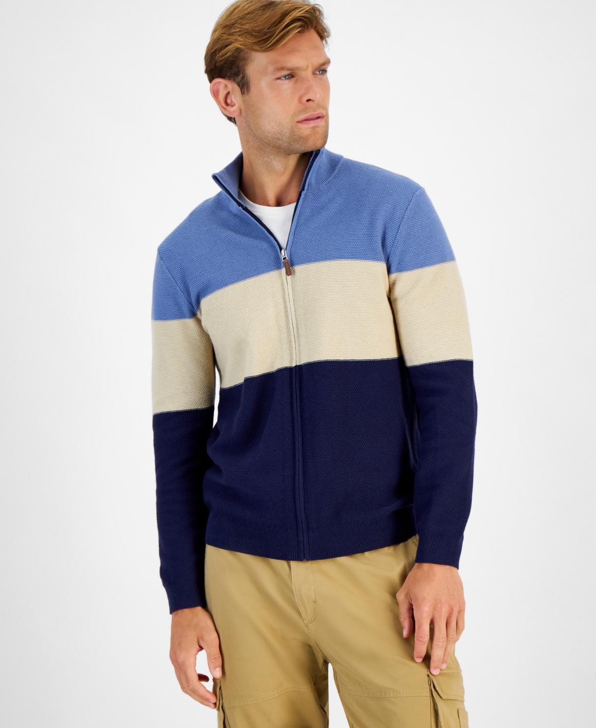 Club Room Mens Tri-Block Full-Zip Sweater, Created for Macys Product Image