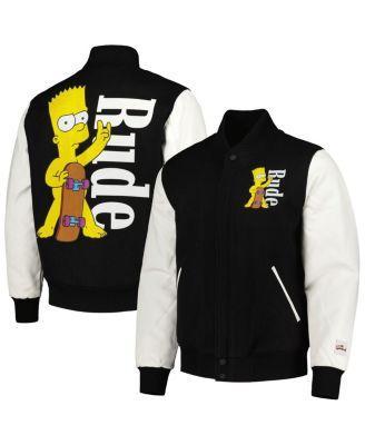 Mens Freeze Max Black The Simpsons Rude Full-Zip Varsity Jacket Product Image