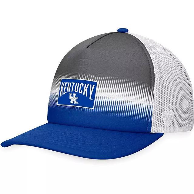 Mens Top of the World Royal/Gray Kentucky Wildcats Daybreak Foam Trucker Adjustable Hat Product Image