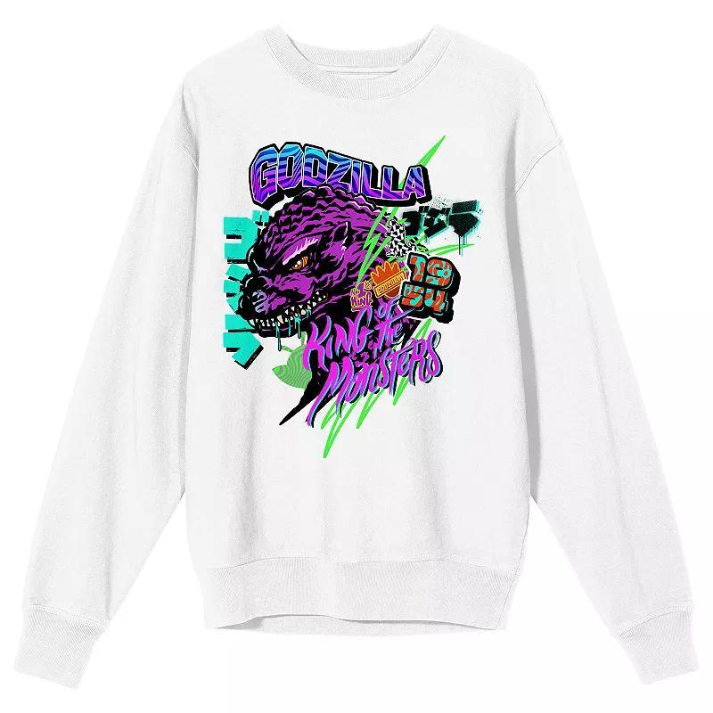 Mens Godzilla King of Monsters Graffiti Long Sleeve Graphic Tee Product Image