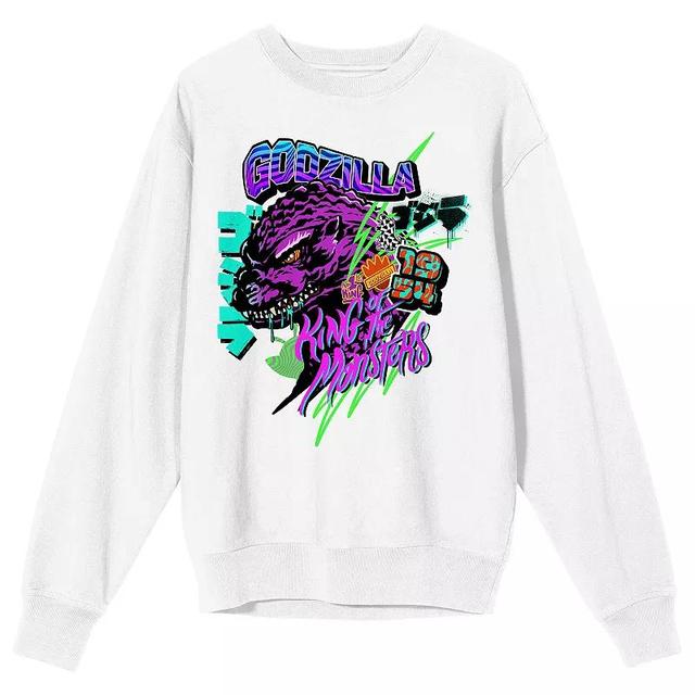 Mens Godzilla King of Monsters Graffiti Long Sleeve Graphic Tee Product Image