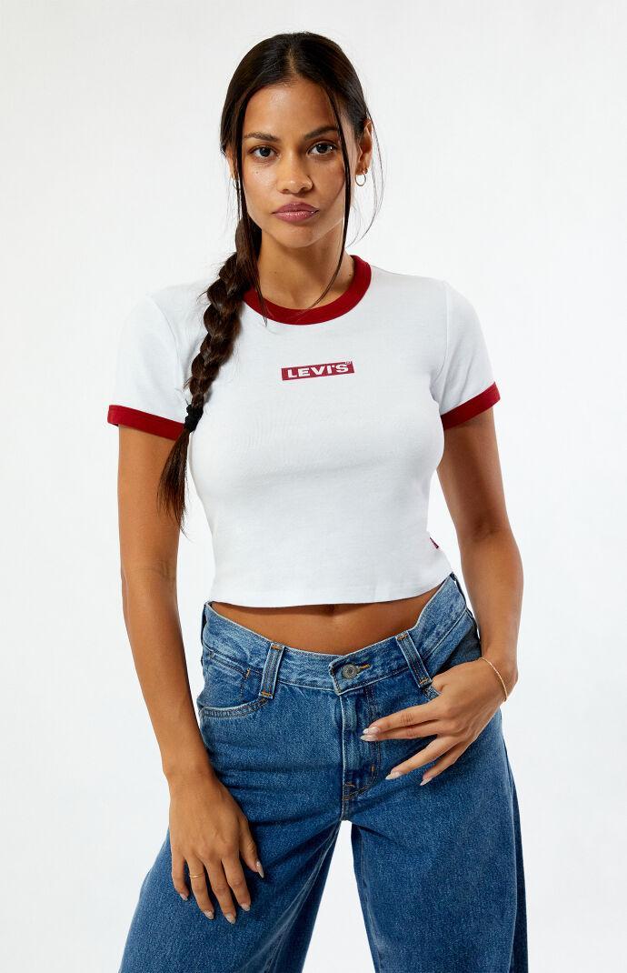 Levi's Women's Graphic Mini Ringer Baby T-Shirt Product Image