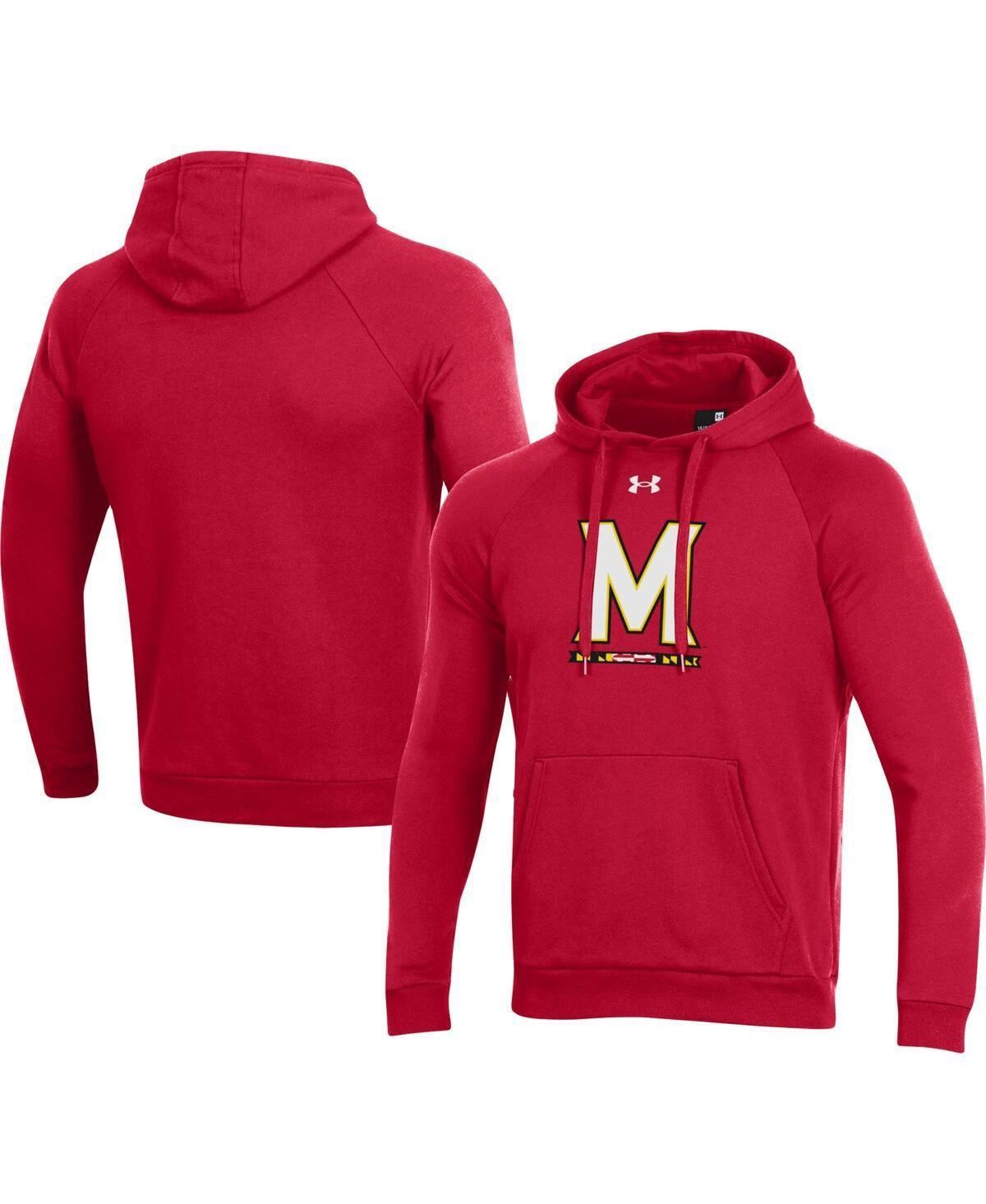 Mens Under Armour Red Maryland Terrapins Primary School Logo All Day Raglan Pullover Hoodie Product Image