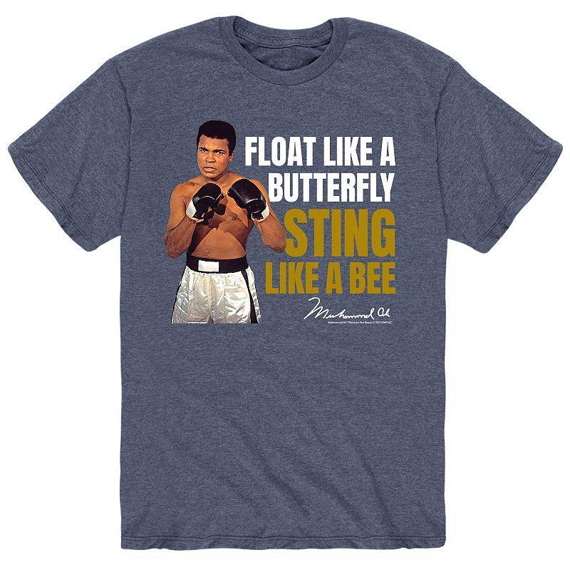 Mens Ali Float Like A Butterfly Tee Grey Blue Product Image