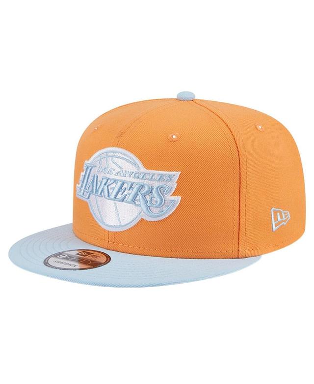 New Era Mens Orange/Light Blue Los Angeles Lakers 2-Tone Color Pack 9Fifty Snapback Hat Product Image