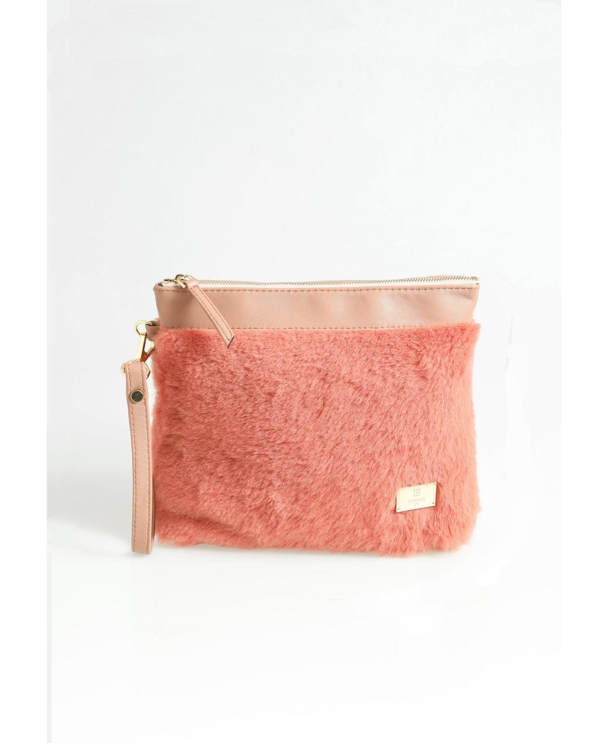 Furniq Uk Womens Shearling Clutch Bag Product Image