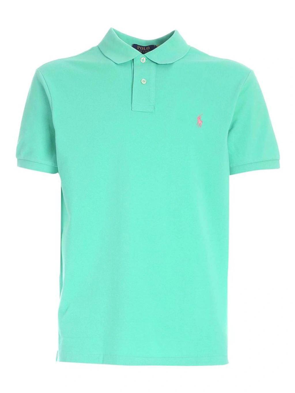 Logo Embroidered Polo Shirt In Green Product Image