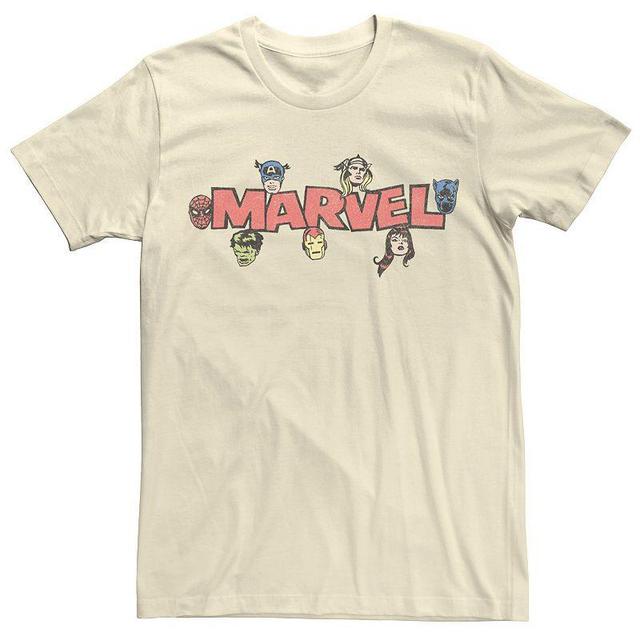 Mens Marvel Avengers Retro Style Logo Tee Beige Product Image