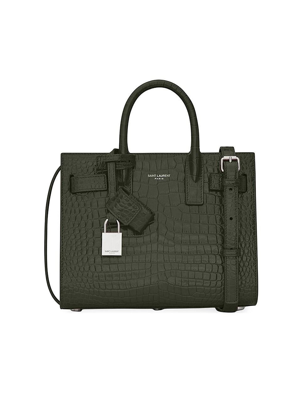 Womens Sac De Jour Nano Top Handle Bag In Embossed Crocodile Shiny Leather Product Image