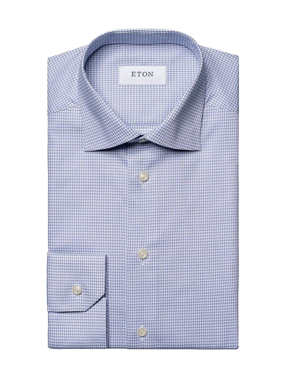 Men's Cotton Micro-Check Dress Shirt Product Image