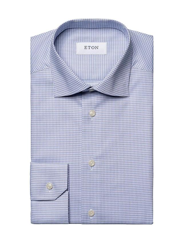 Mens Contemporary-Fit Micro Check Cotton Tencel Shirt Product Image