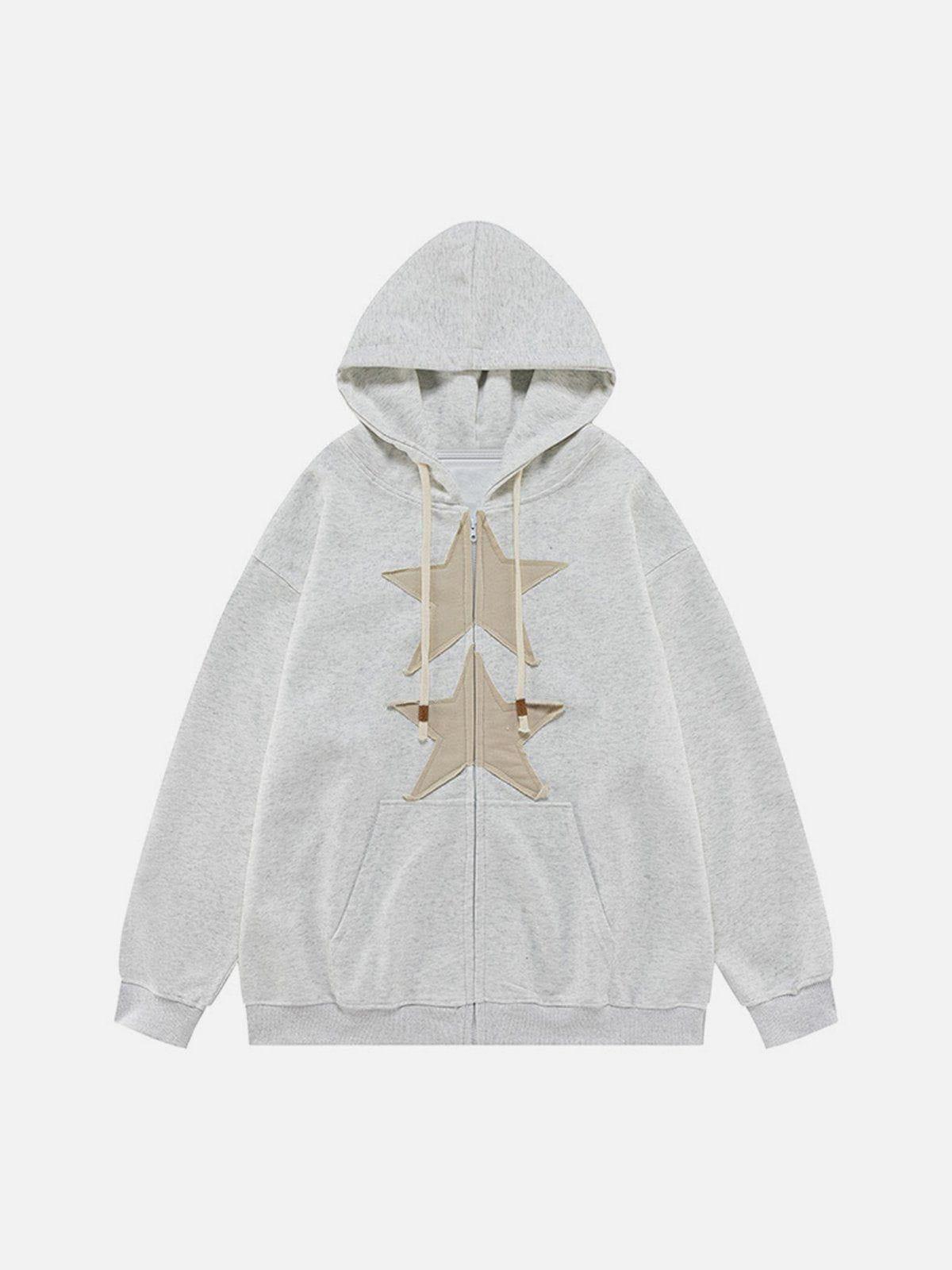 Aelfric Eden Embroidery Star Zip Up Hoodie Product Image