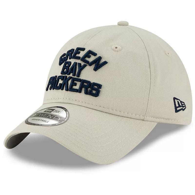 Mens New Era Khaki Green Bay Packers Wordmark Playmaker 9TWENTY Adjustable Hat Product Image