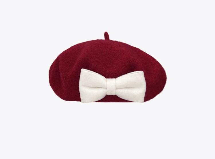 Bow Beret Hat Product Image