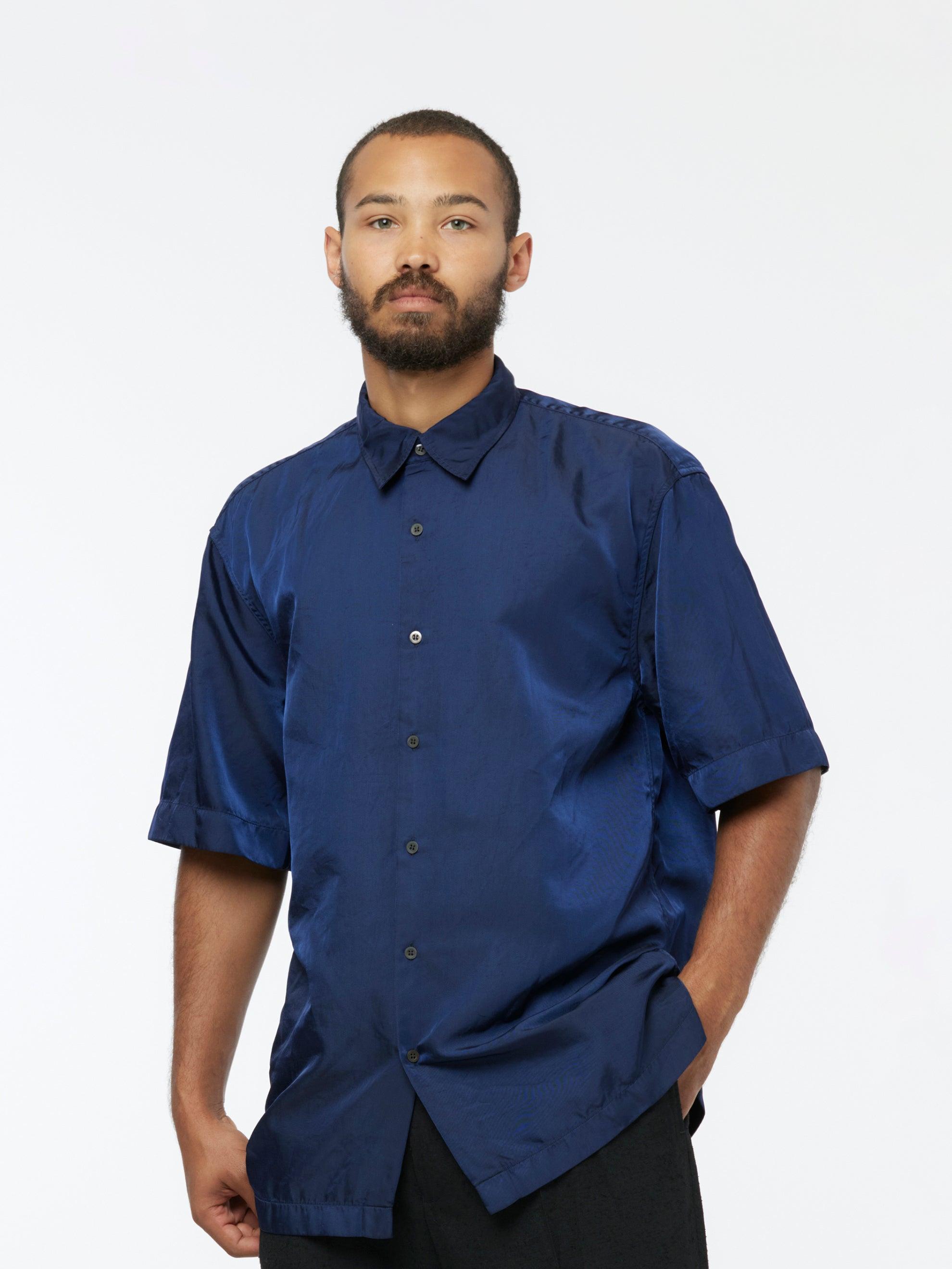 Cassidye Nylon Shirt (Navy Blue) Product Image