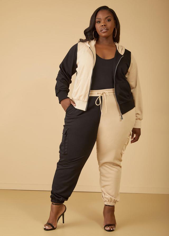 Plus Size Two Tone Cargo Joggers Ashley Stewart Product Image