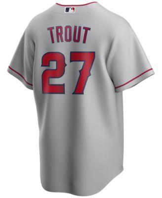 Nike Mens Mike Trout Los Angeles Angels Official Player Replica Jersey - Gray Product Image