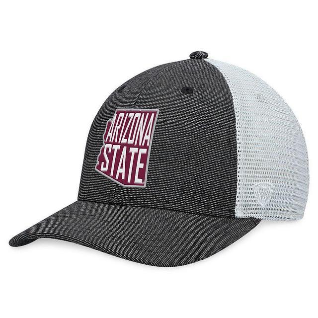 Mens Top of the World Charcoal/White Arizona State Sun Devils Townhall Trucker Snapback Hat, Grey Product Image