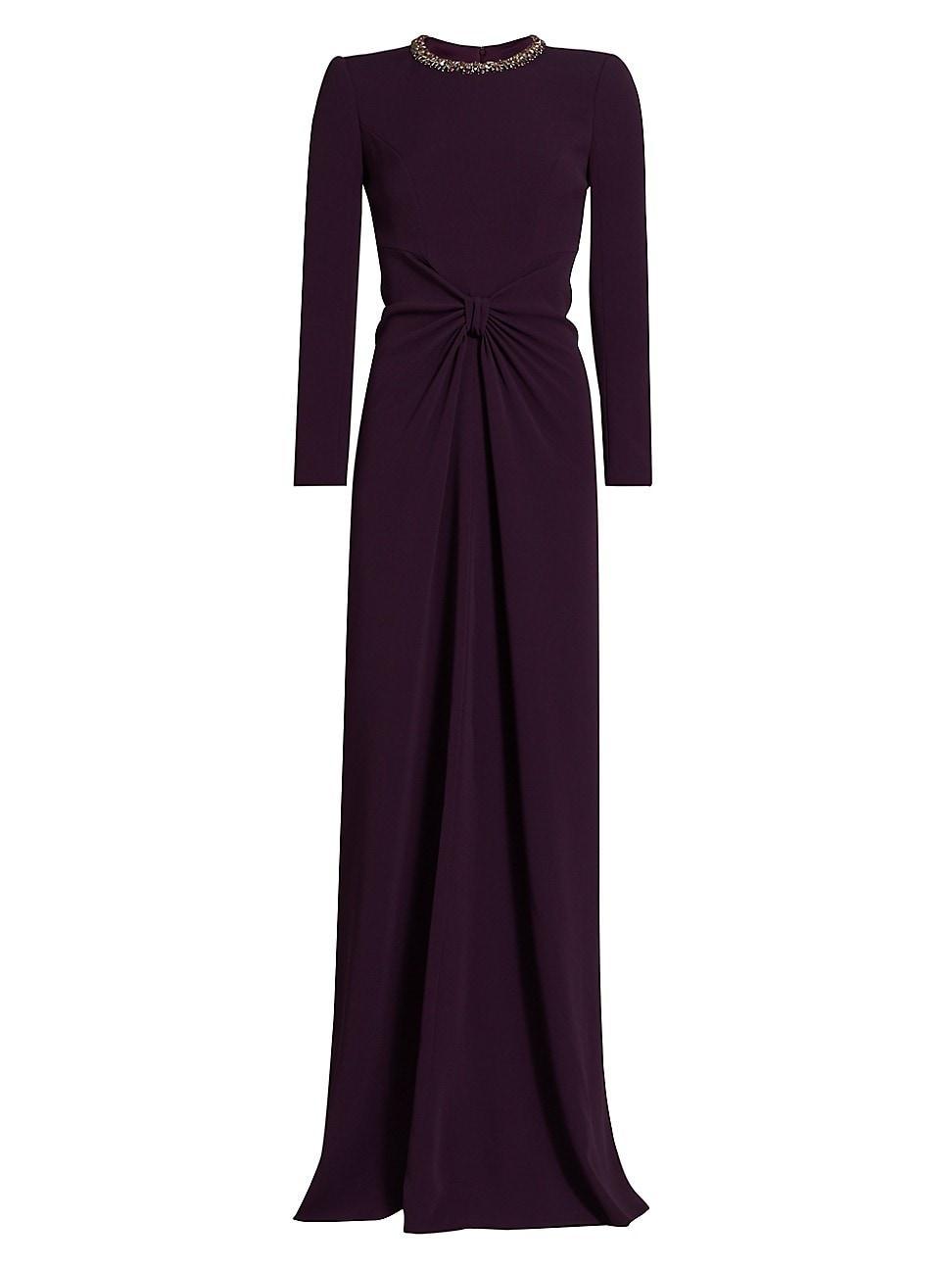 Womens Sunday Embellished Neck Knotted Column Gown Product Image