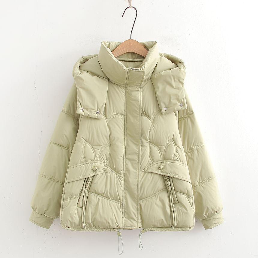 Plain Padded Hooded Zip Jacket Product Image