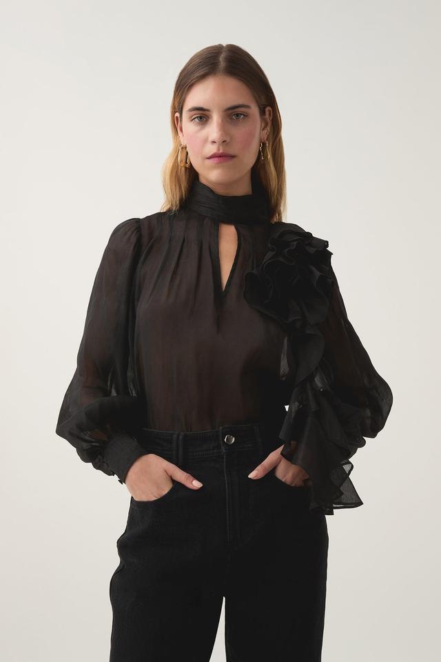 Aura Frilled Tie Blouse Female Product Image