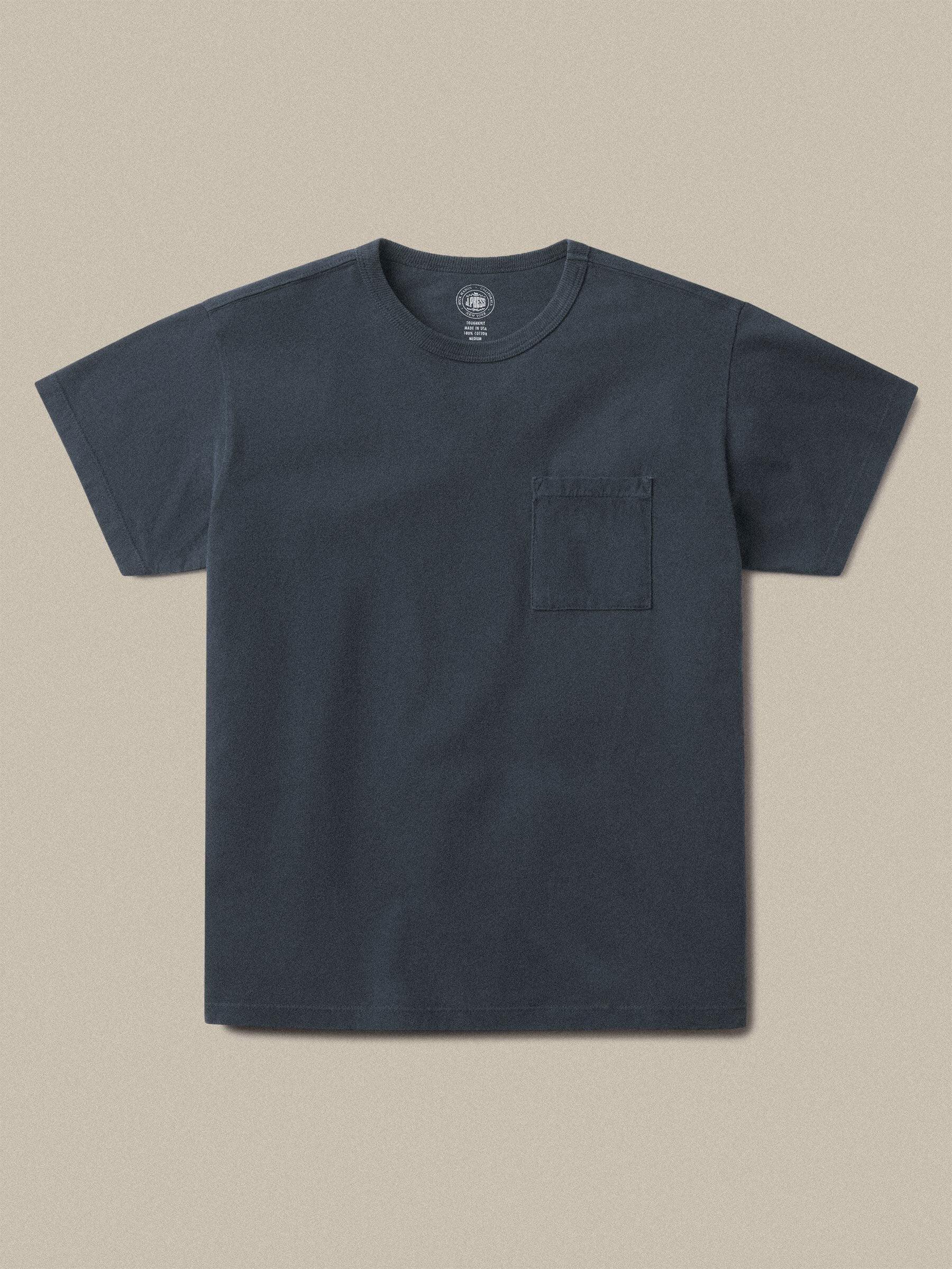 J.Press x BM Classic Navy Toughknit Pocket Tee Product Image