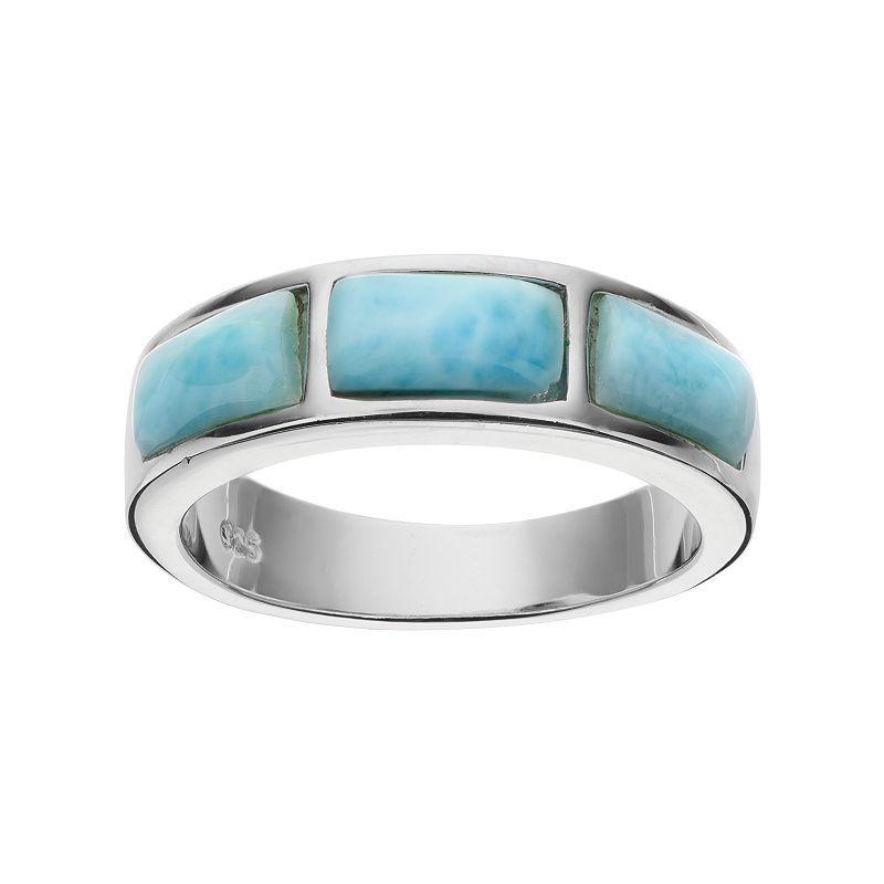 Sterling Silver Larimar Ring, Womens Blue Product Image