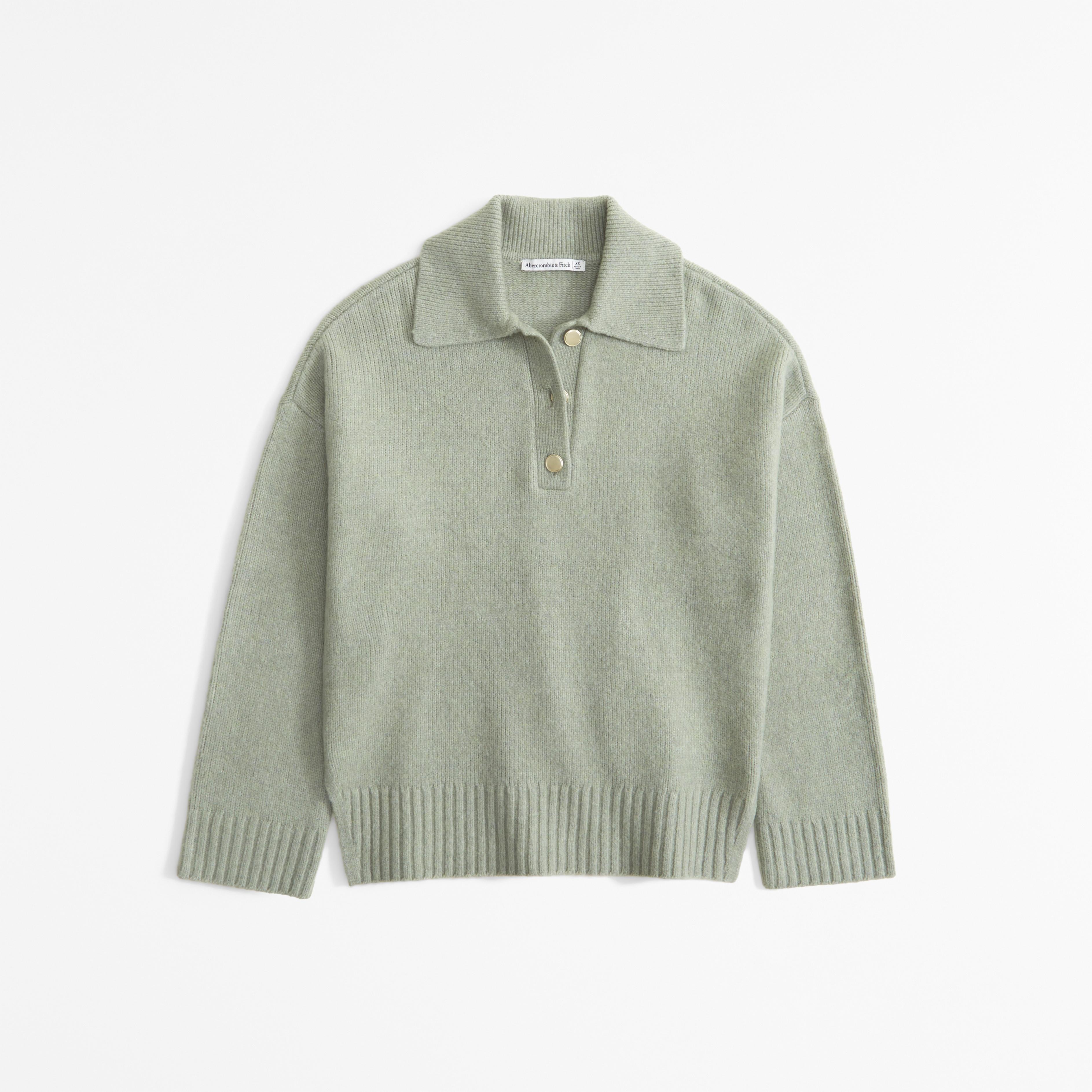 Notch-Neck Collared Sweater Product Image