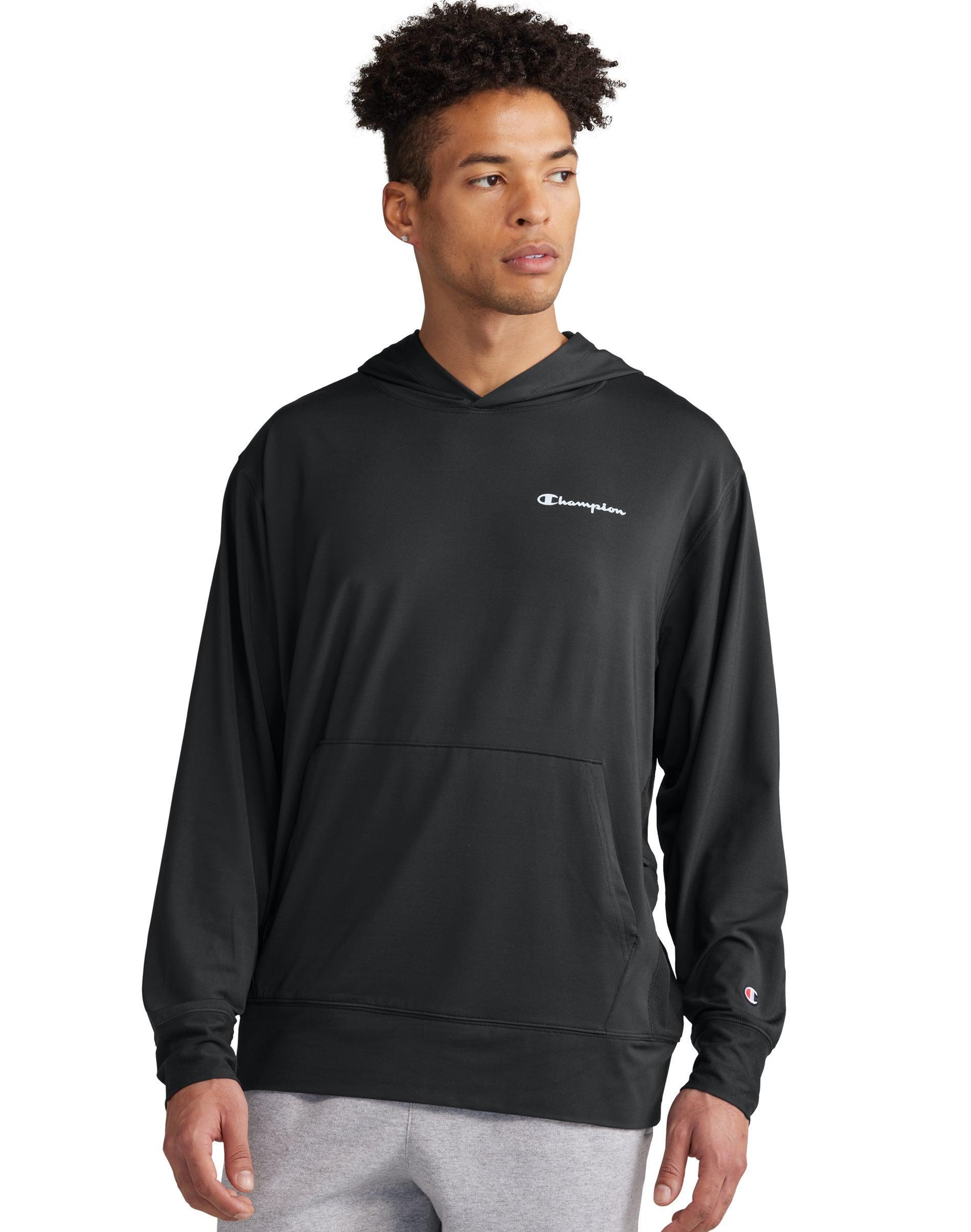 Mens Champion City Sport Hoodie, Reflective Script Logo Black M Product Image