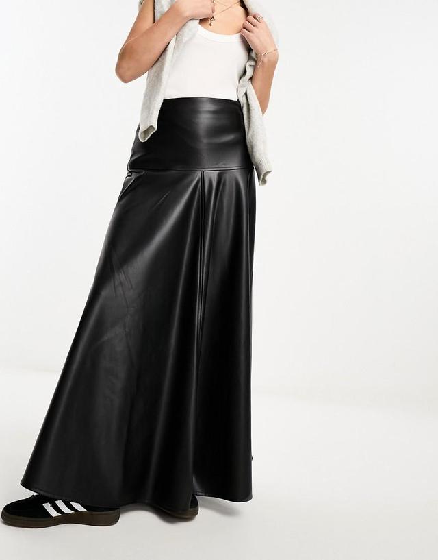 Miss Selfridge faux leather maxi skirt Product Image