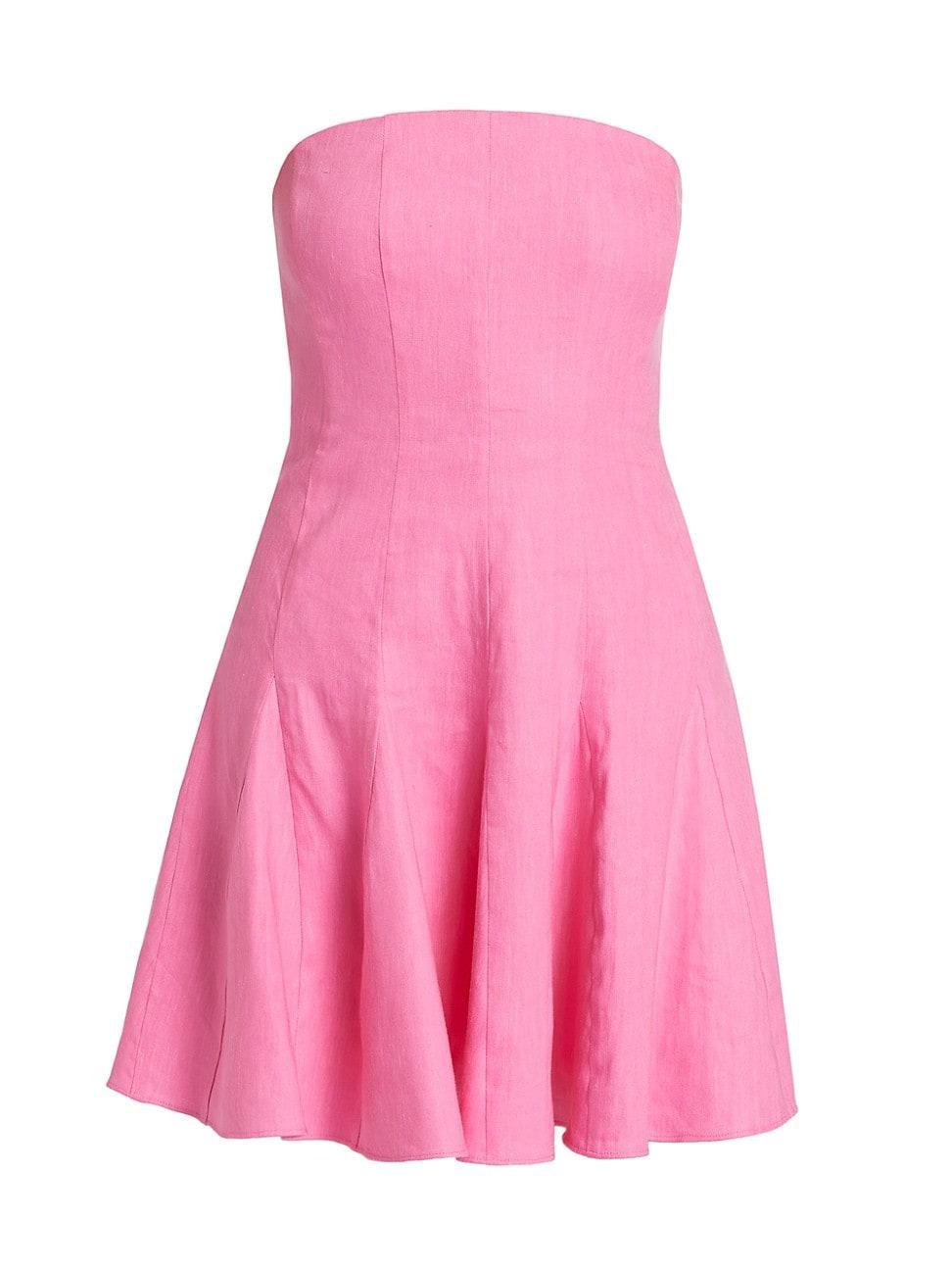 Womens Cameron Solid Linen Strapless Dress Product Image