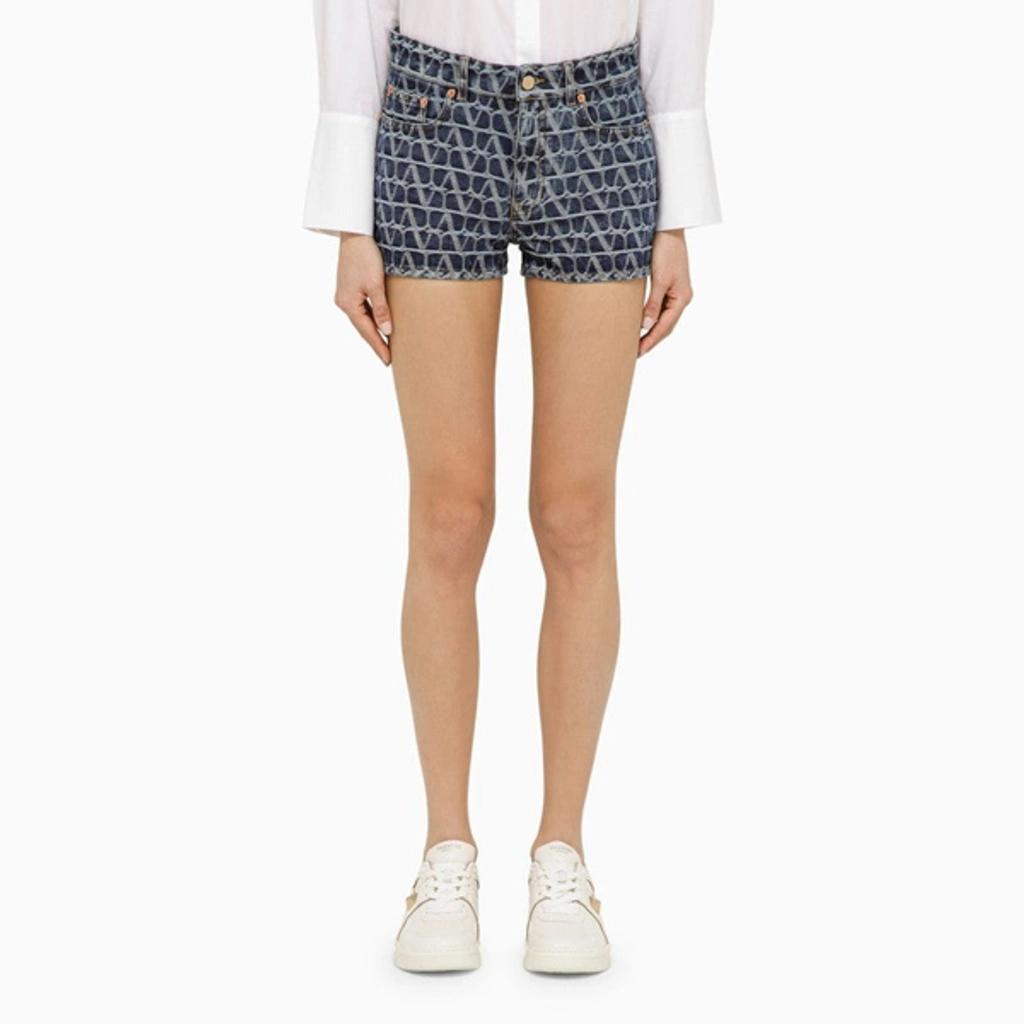 VALENTINO Toile Iconographe Denim Shorts Woman Denim 29 Product Image