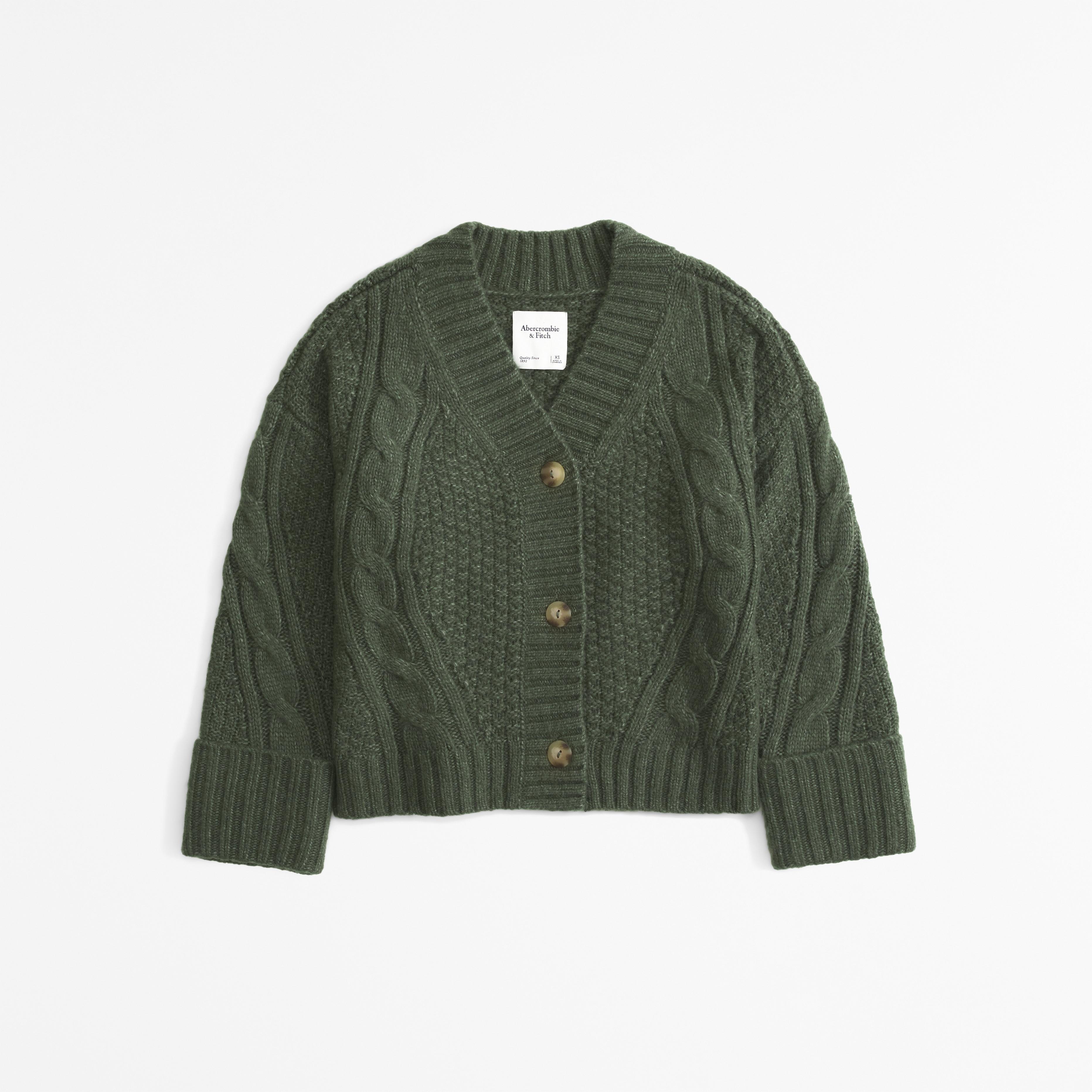 Seed-Stitch Cable Cardigan Product Image