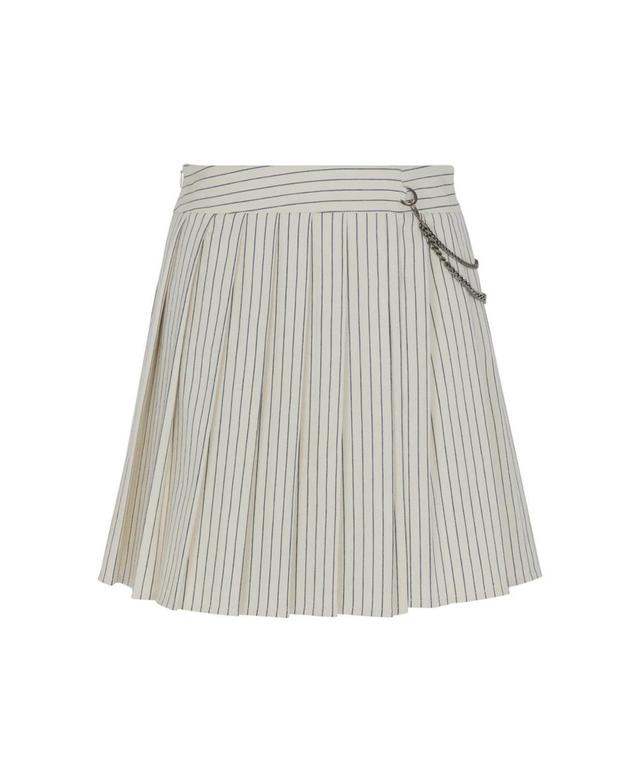 Womens Striped Pleated Mini Skirt Product Image