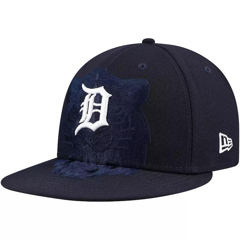 Mens New Era Detroit Tigers Shadow Logo 59FIFTY Fitted Hat Blue Product Image