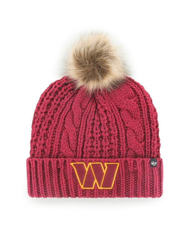 Womens 47 Brand Burgundy Washington Commanders Logo Meeko Cuffed Knit Hat with Pom Product Image