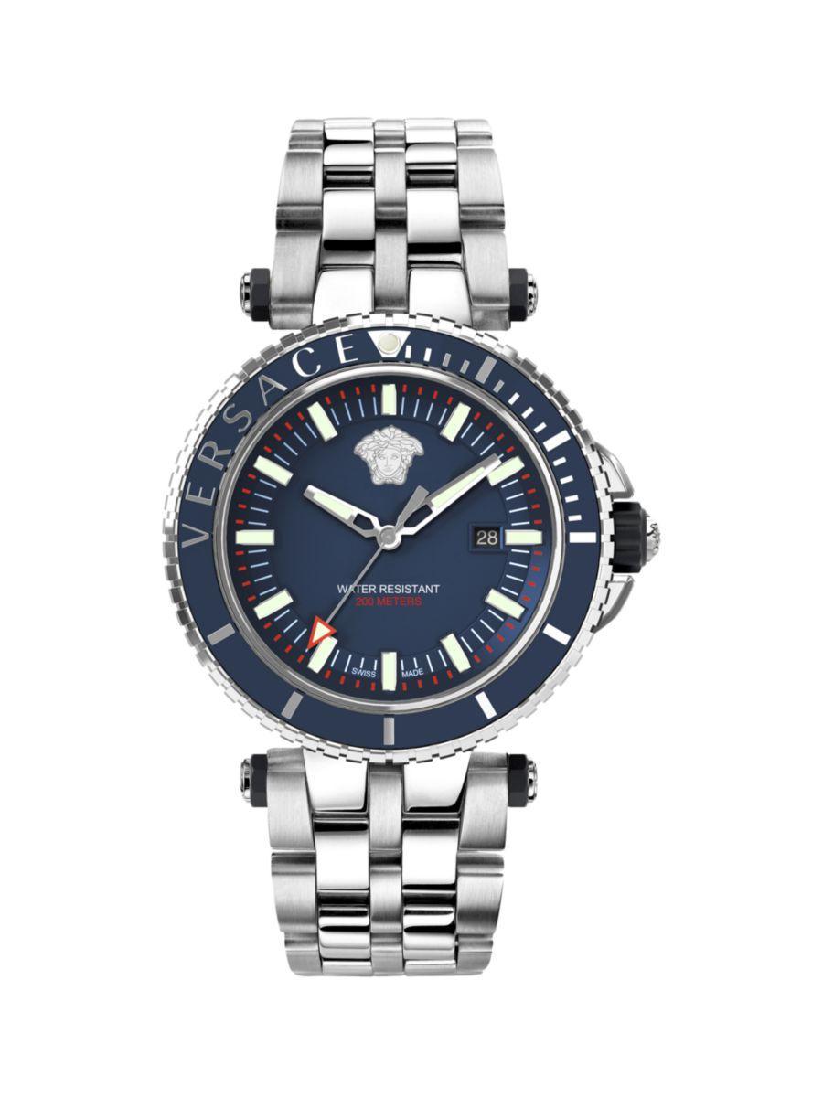 Men's V-race Stainless Steel Diver Watch In Grey Product Image