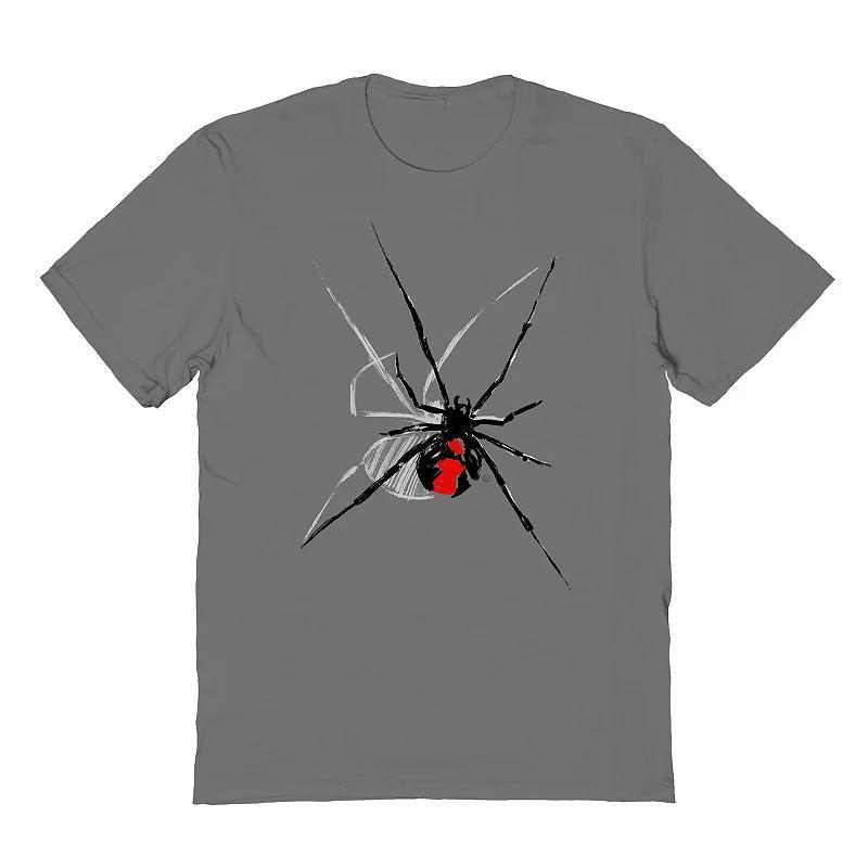 Mens Widow Halloween Graphic Tee Grey Product Image