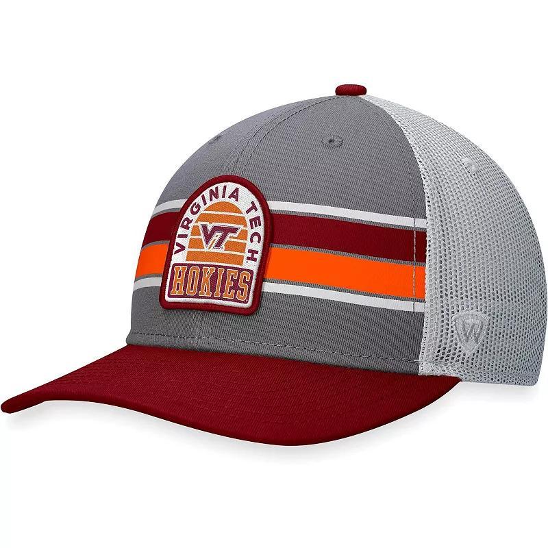 Mens Top of the World Gray/Maroon Virginia Tech Hokies Aurora Trucker Adjustable Hat Product Image