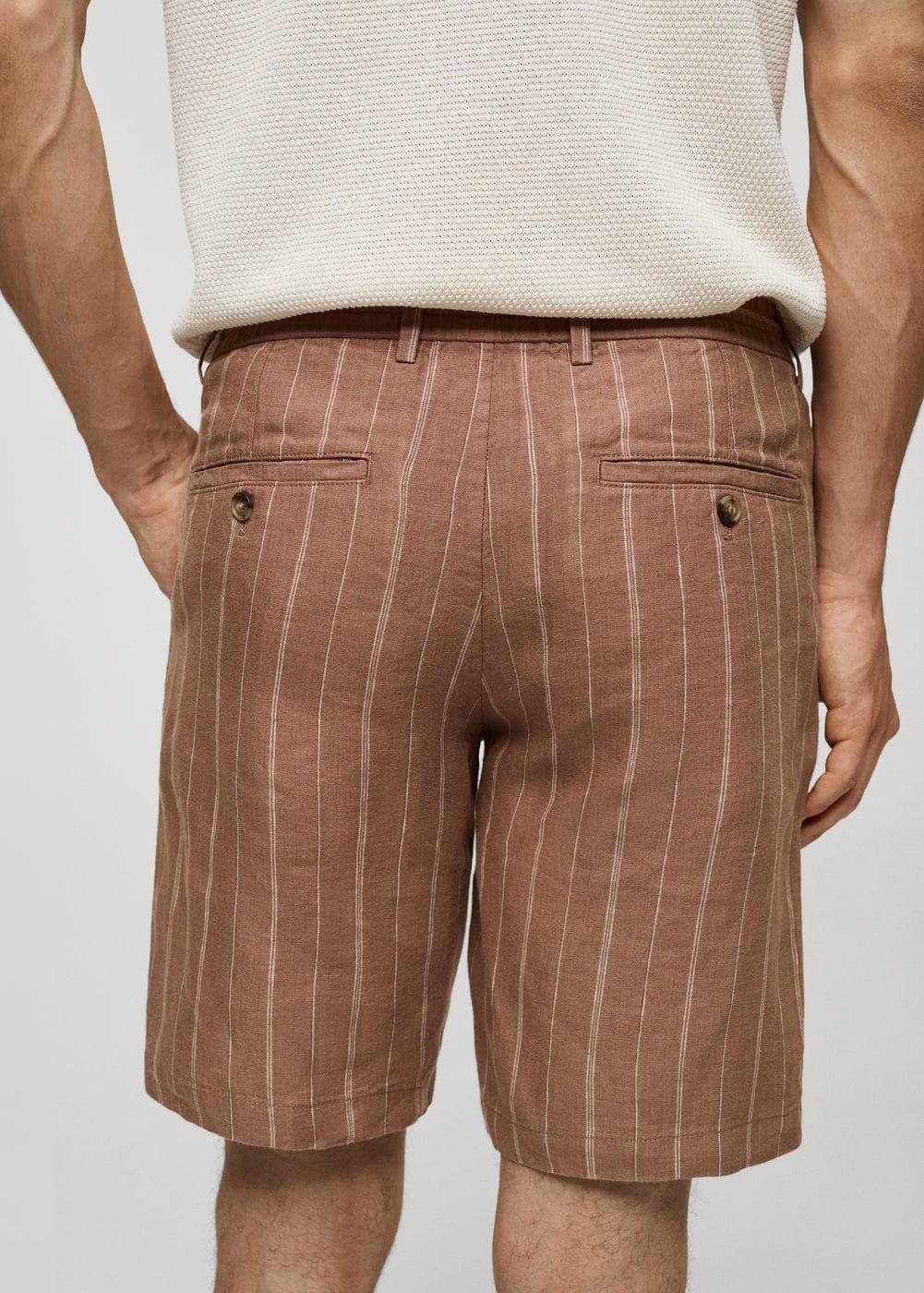 Mango Mens Drawstring Detail Striped Bermuda Shorts Product Image