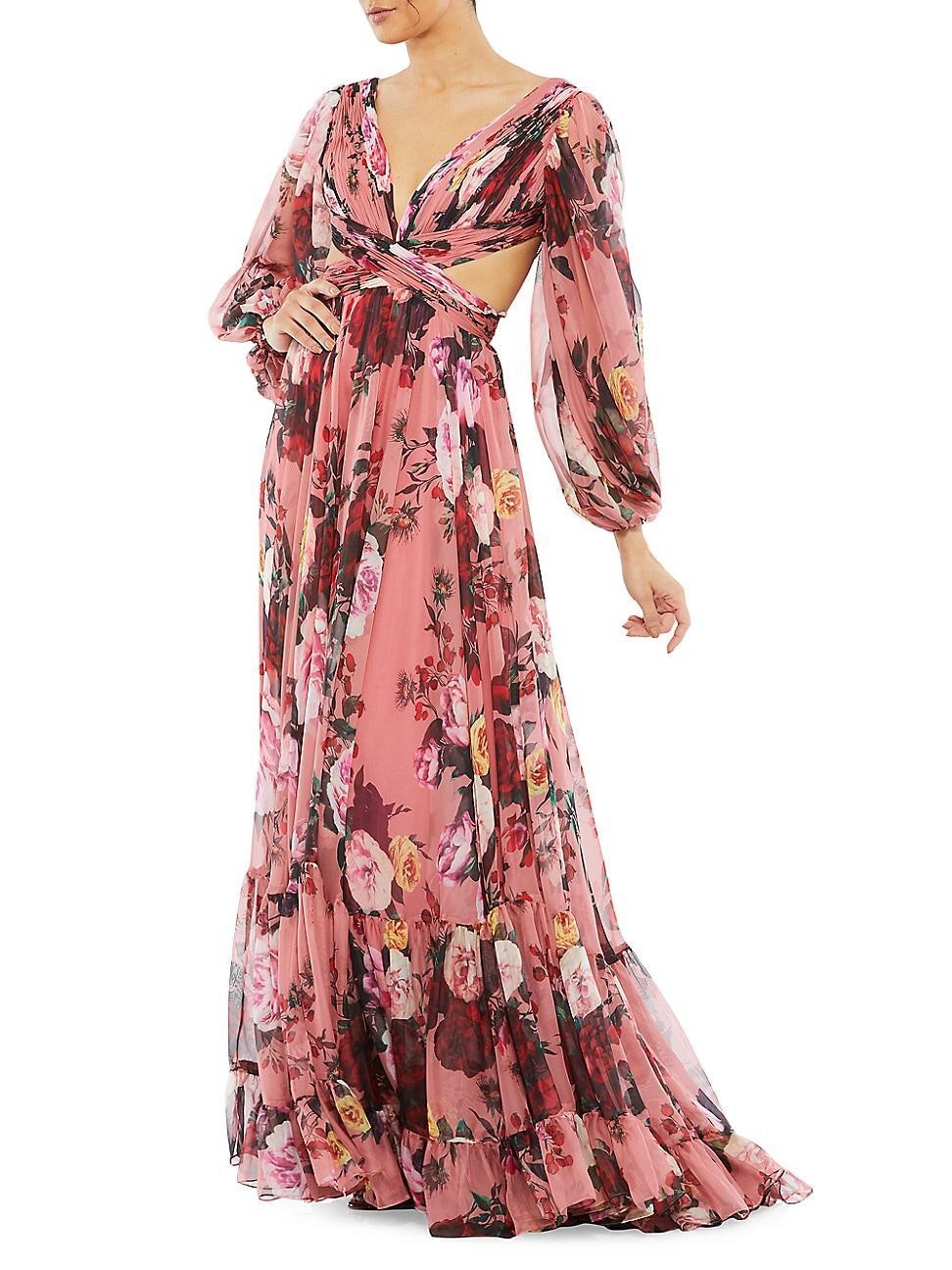 Womens Ieena Floral Chiffon Gown Product Image