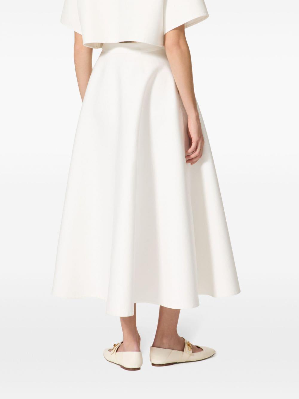 Cotton Midi-length Skirt In White Product Image