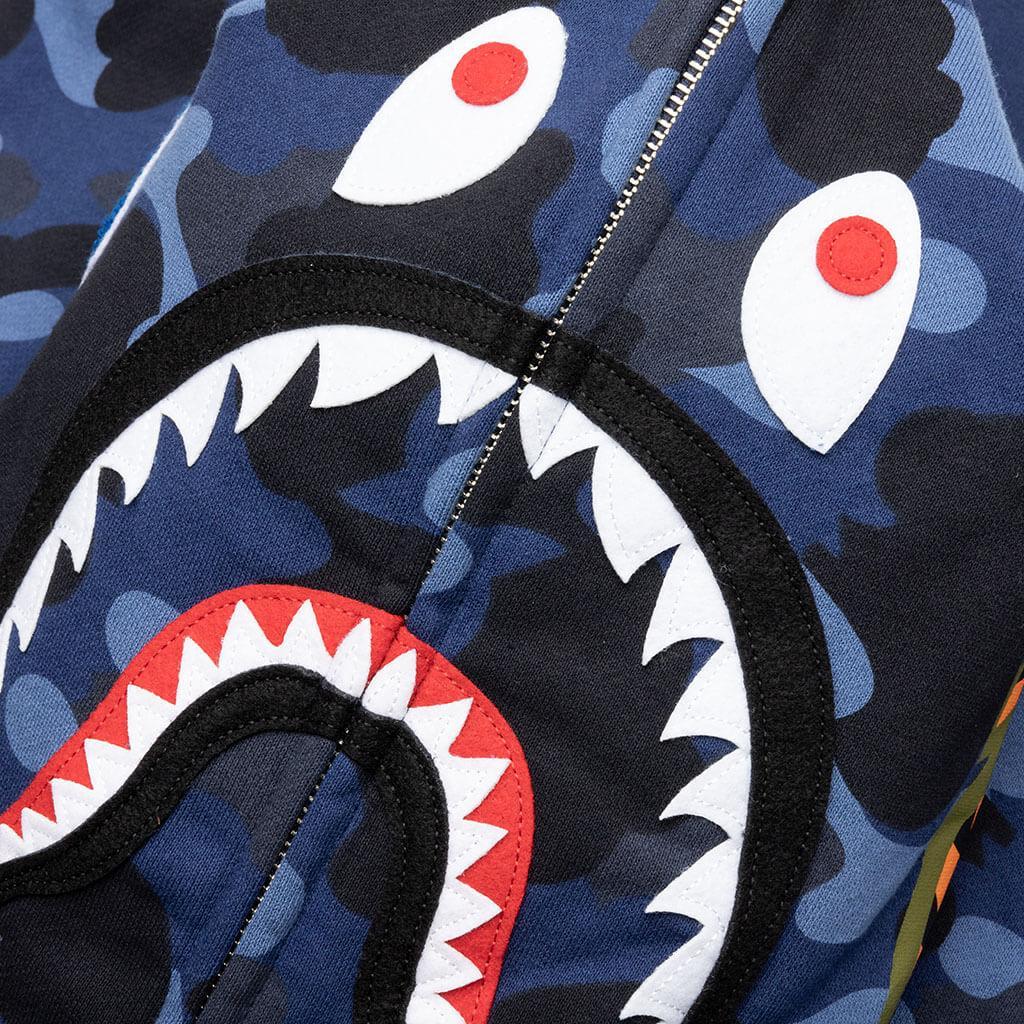 Camo Shark Full Zip Hoodie - Navy Male Product Image